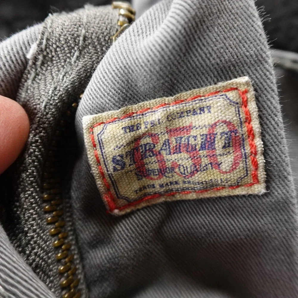 VTG Polo Ralph‎ Lauren Jeans Mens 38X32 Gray Denim Pants 650 Straight Preppy PRL